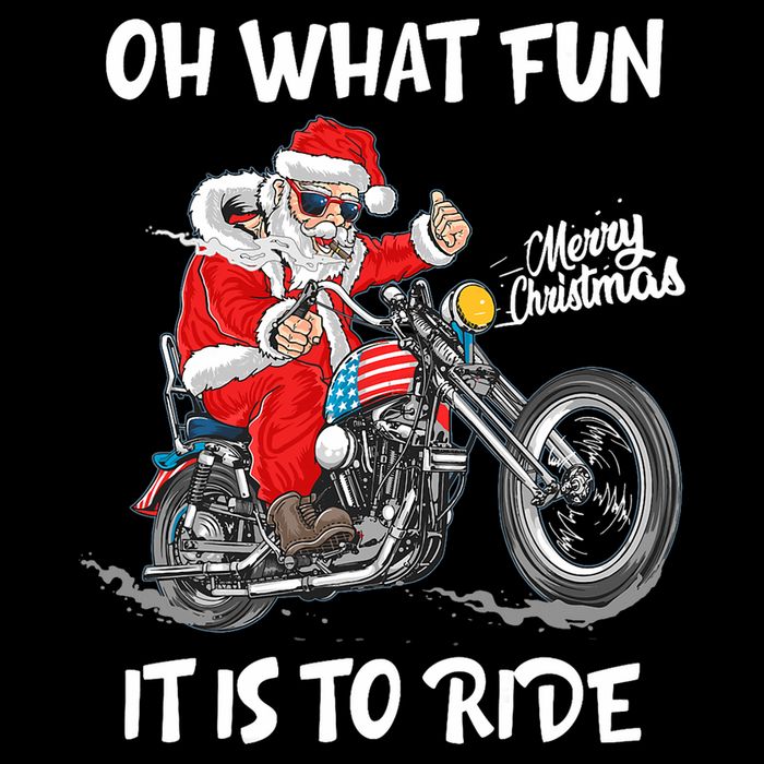 Biker Santa Motorcycle Fan Merry Christmas Xmas Holidays Hoodie