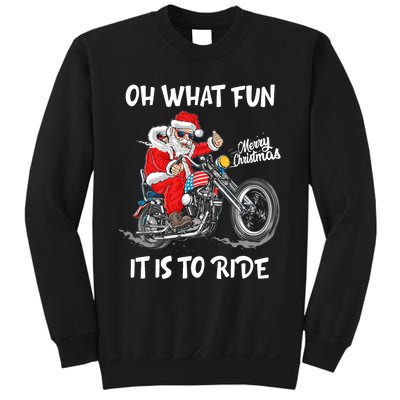 Biker Santa Motorcycle Fan Merry Christmas Xmas Holidays Sweatshirt