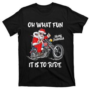 Biker Santa Motorcycle Fan Merry Christmas Xmas Holidays T-Shirt