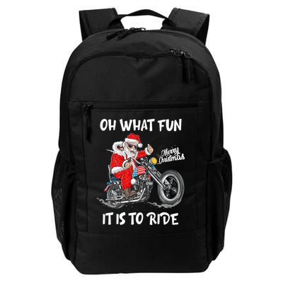 Biker Santa Motorcycle Fan Merry Christmas Xmas Holidays Backpack