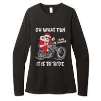 Biker Santa Motorcycle Fan Merry Christmas Xmas Holidays Womens CVC Long Sleeve Shirt