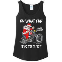 Biker Santa Motorcycle Fan Merry Christmas Xmas Holidays Ladies Essential Tank