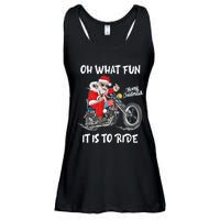 Biker Santa Motorcycle Fan Merry Christmas Xmas Holidays Ladies Essential Flowy Tank