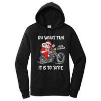 Biker Santa Motorcycle Fan Merry Christmas Xmas Holidays Women's Pullover Hoodie