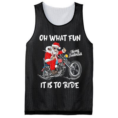 Biker Santa Motorcycle Fan Merry Christmas Xmas Holidays Mesh Reversible Basketball Jersey Tank