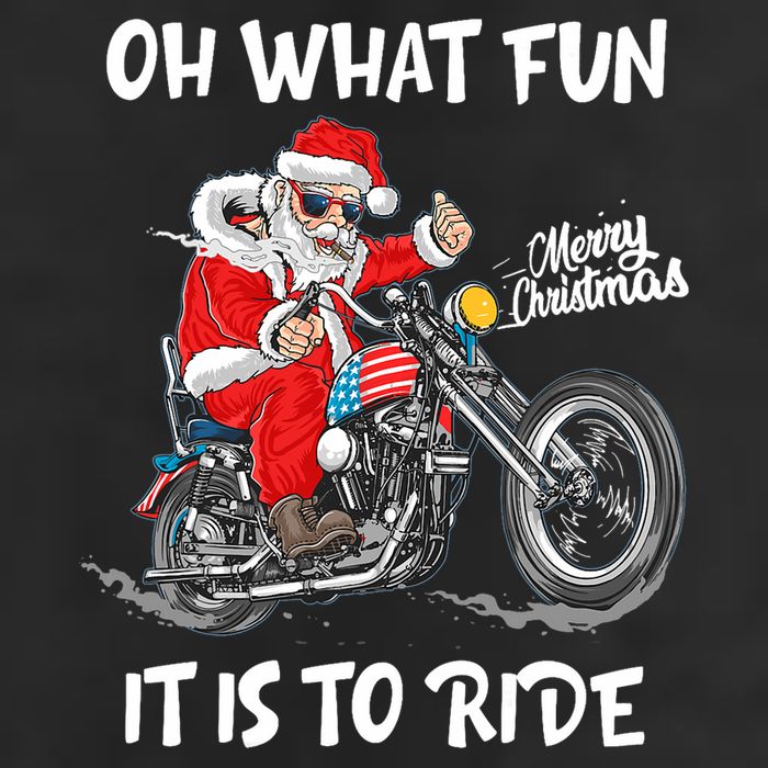 Biker Santa Motorcycle Fan Merry Christmas Xmas Holidays Golf Towel