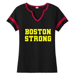 Boston Strong Marathon Running Ladies Halftime Notch Neck Tee