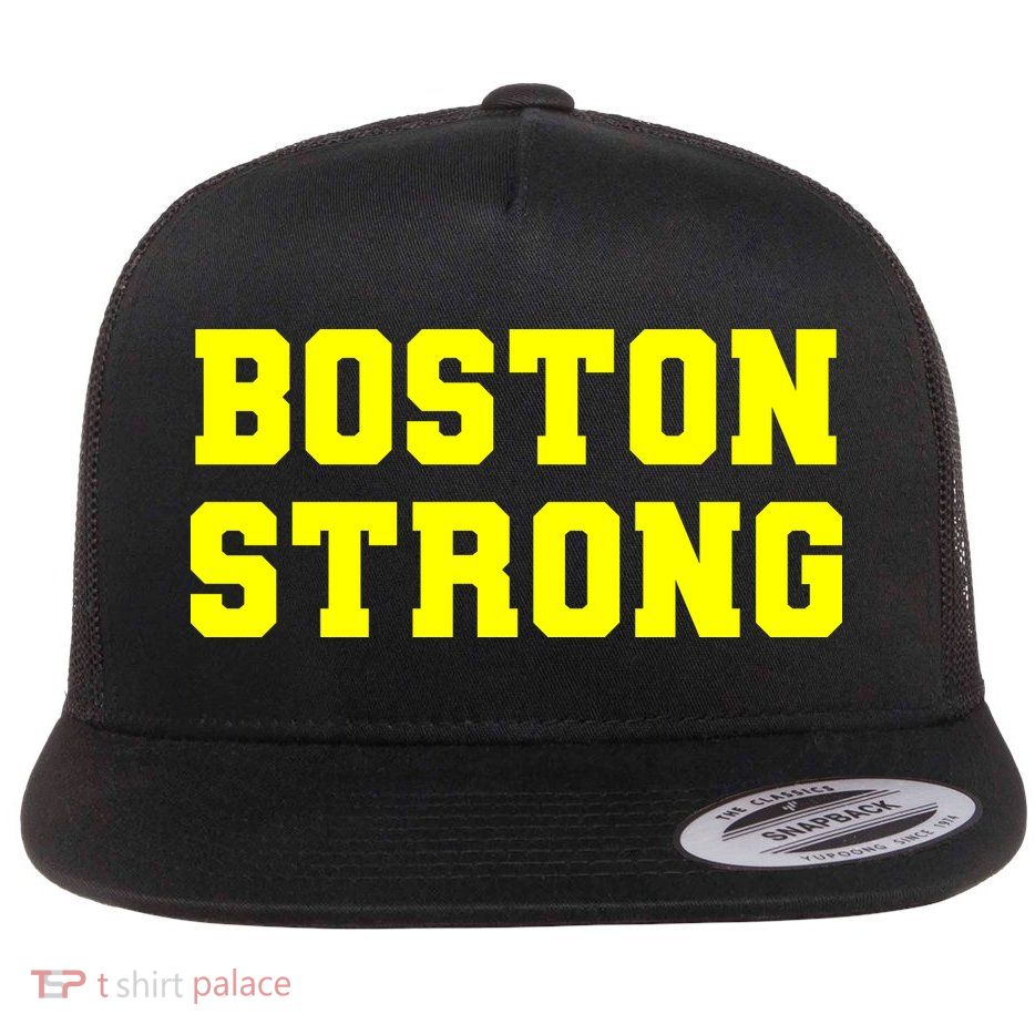 Boston Strong Marathon Running Flat Bill Trucker Hat