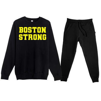 Boston Strong Marathon Running Premium Crewneck Sweatsuit Set