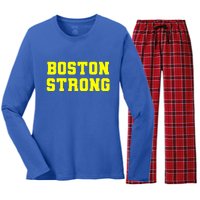 Boston Strong Marathon Running Women's Long Sleeve Flannel Pajama Set 