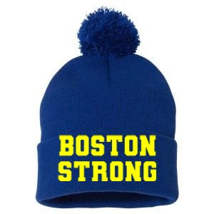 Boston Strong Marathon Running Pom Pom 12in Knit Beanie