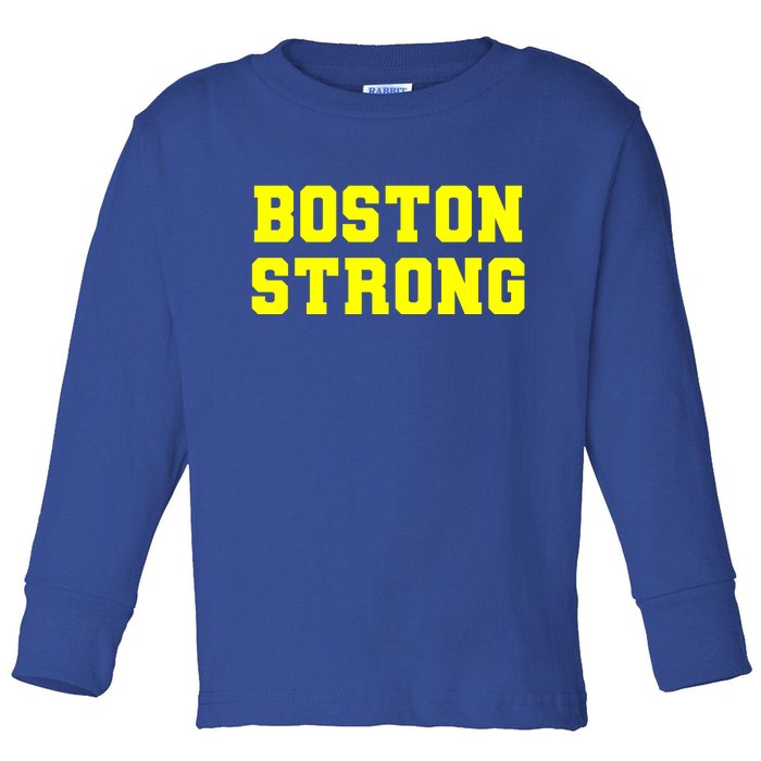 Boston Strong Marathon Running Toddler Long Sleeve Shirt