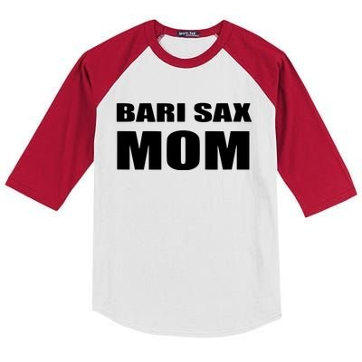 Bari Sax Mom Shirts Band Baritone Saxophone Mother Tee Kids Colorblock Raglan Jersey