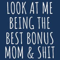 Bonus Step Mom Mothers Day From Stepdaughter Stepson Stepmom 7 Panel Mesh Trucker Snapback Hat