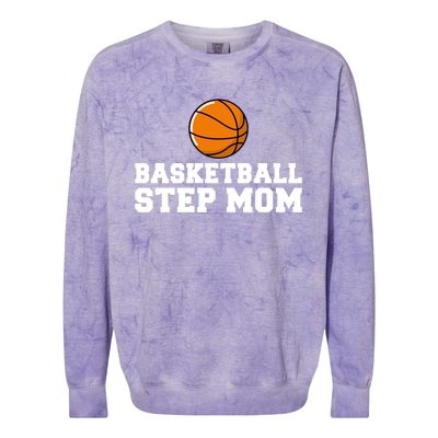 Basketball Step Mom Family Basketball Bonus Mom Gift Colorblast Crewneck Sweatshirt