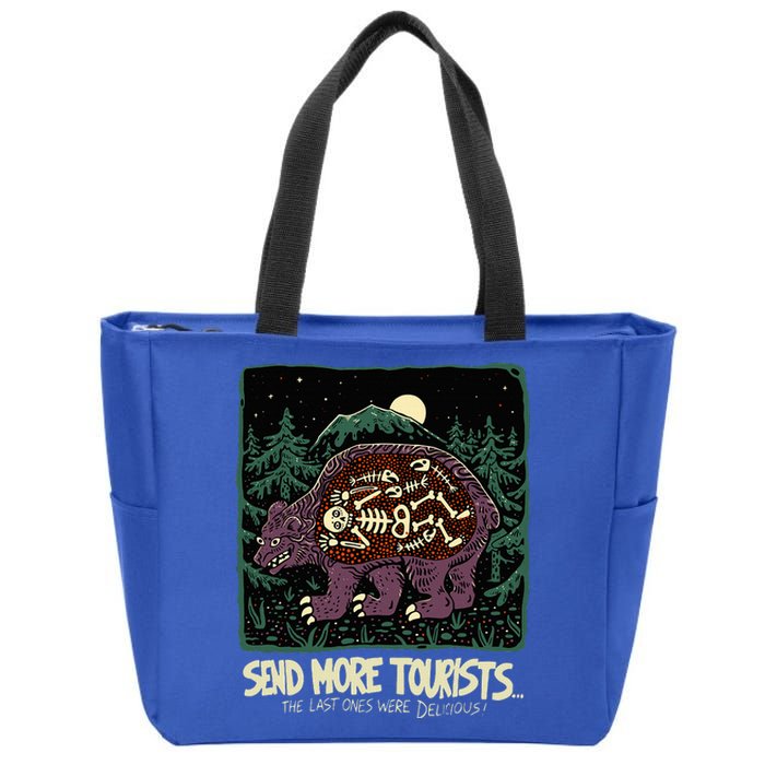 Bear Send More Tourists Zip Tote Bag