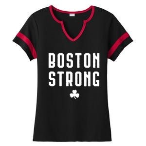 Boston Strong Marathon Memorial Ladies Halftime Notch Neck Tee