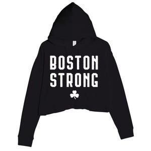 Boston Strong Marathon Memorial Crop Fleece Hoodie