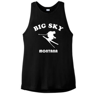 Big Sky Montana Gift Usa Ski Retro Gift Ladies PosiCharge Tri-Blend Wicking Tank