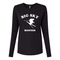 Big Sky Montana Gift Usa Ski Retro Gift Womens Cotton Relaxed Long Sleeve T-Shirt