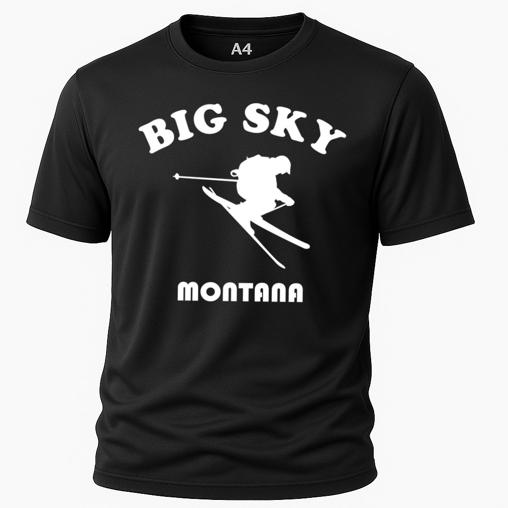 Big Sky Montana Gift Usa Ski Retro Gift Cooling Performance Crew T-Shirt