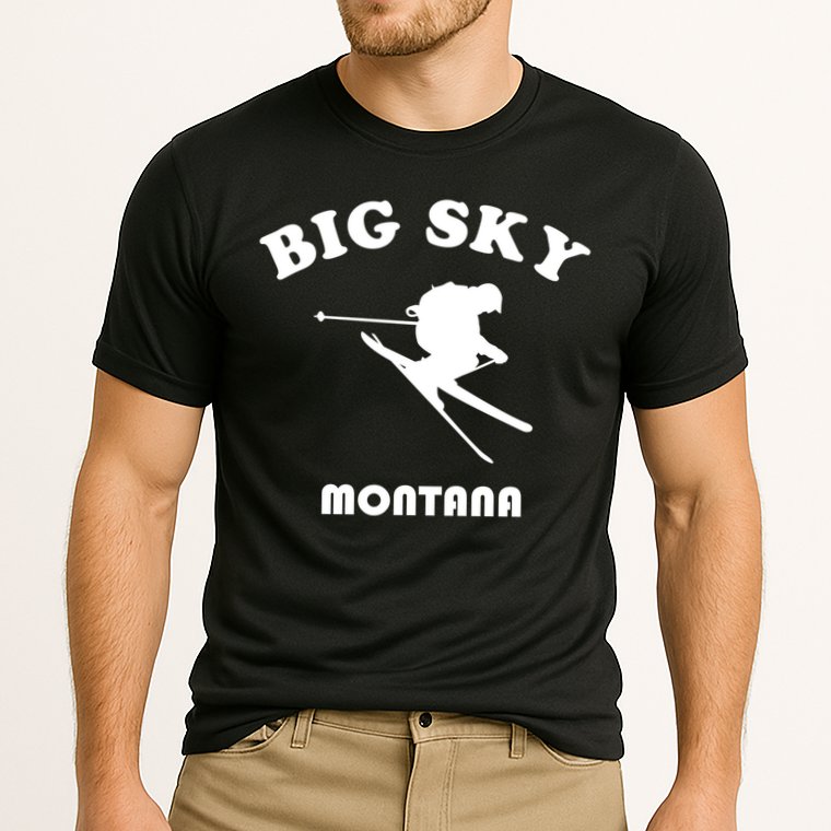 Big Sky Montana Gift Usa Ski Retro Gift Cooling Performance Crew T-Shirt
