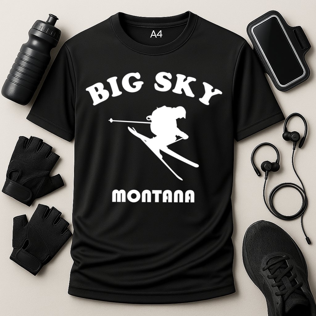 Big Sky Montana Gift Usa Ski Retro Gift Cooling Performance Crew T-Shirt