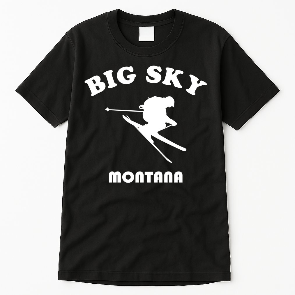 Big Sky Montana Gift Usa Ski Retro Gift Tall T-Shirt