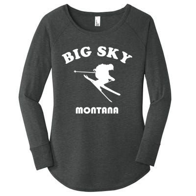 Big Sky Montana Gift Usa Ski Retro Gift Women's Perfect Tri Tunic Long Sleeve Shirt