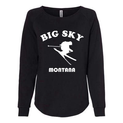 Big Sky Montana Gift Usa Ski Retro Gift Womens California Wash Sweatshirt