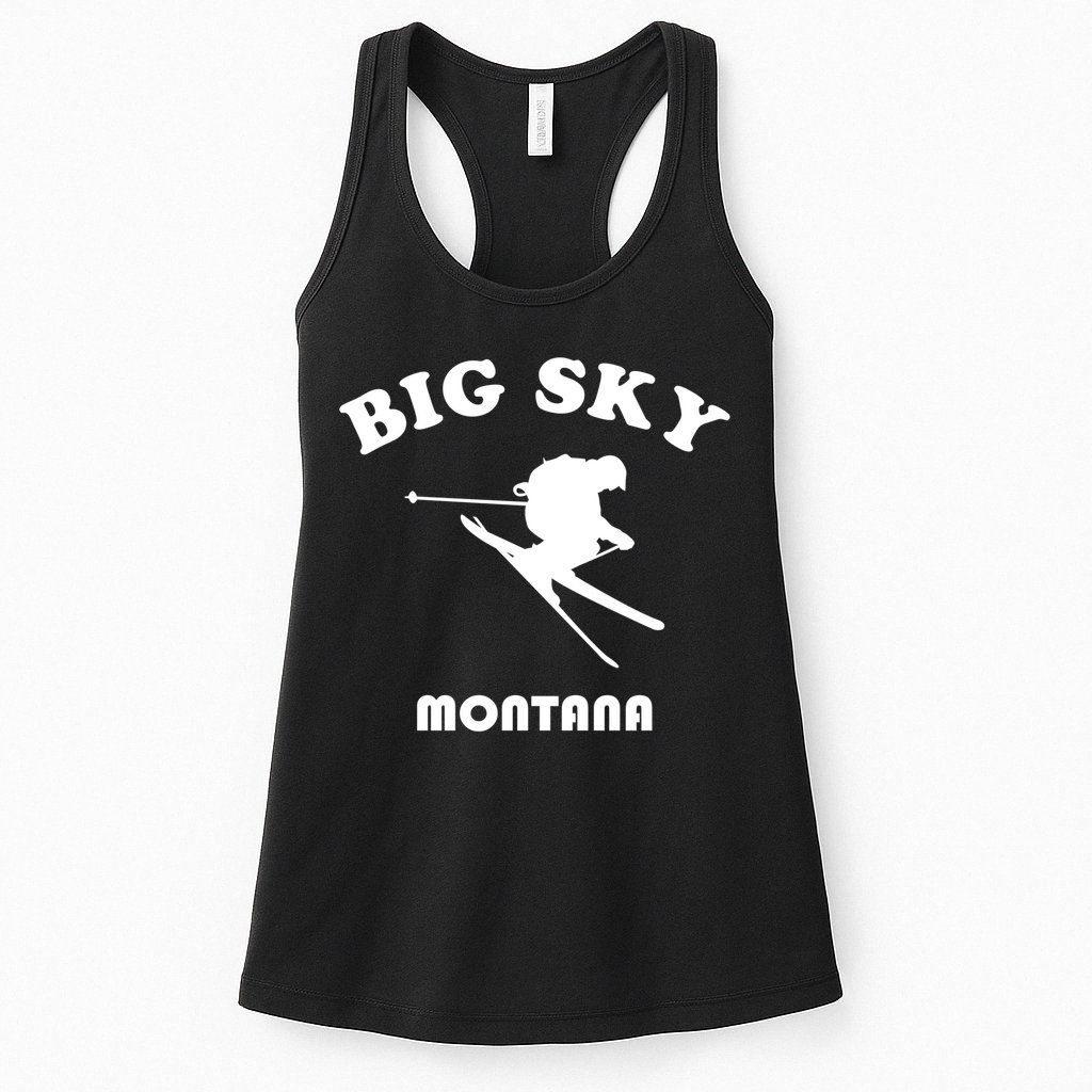 Big Sky Montana Gift Usa Ski Retro Gift Womens Tank Top
