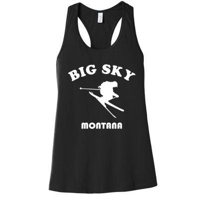 Big Sky Montana Gift Usa Ski Retro Gift Women's Racerback Tank