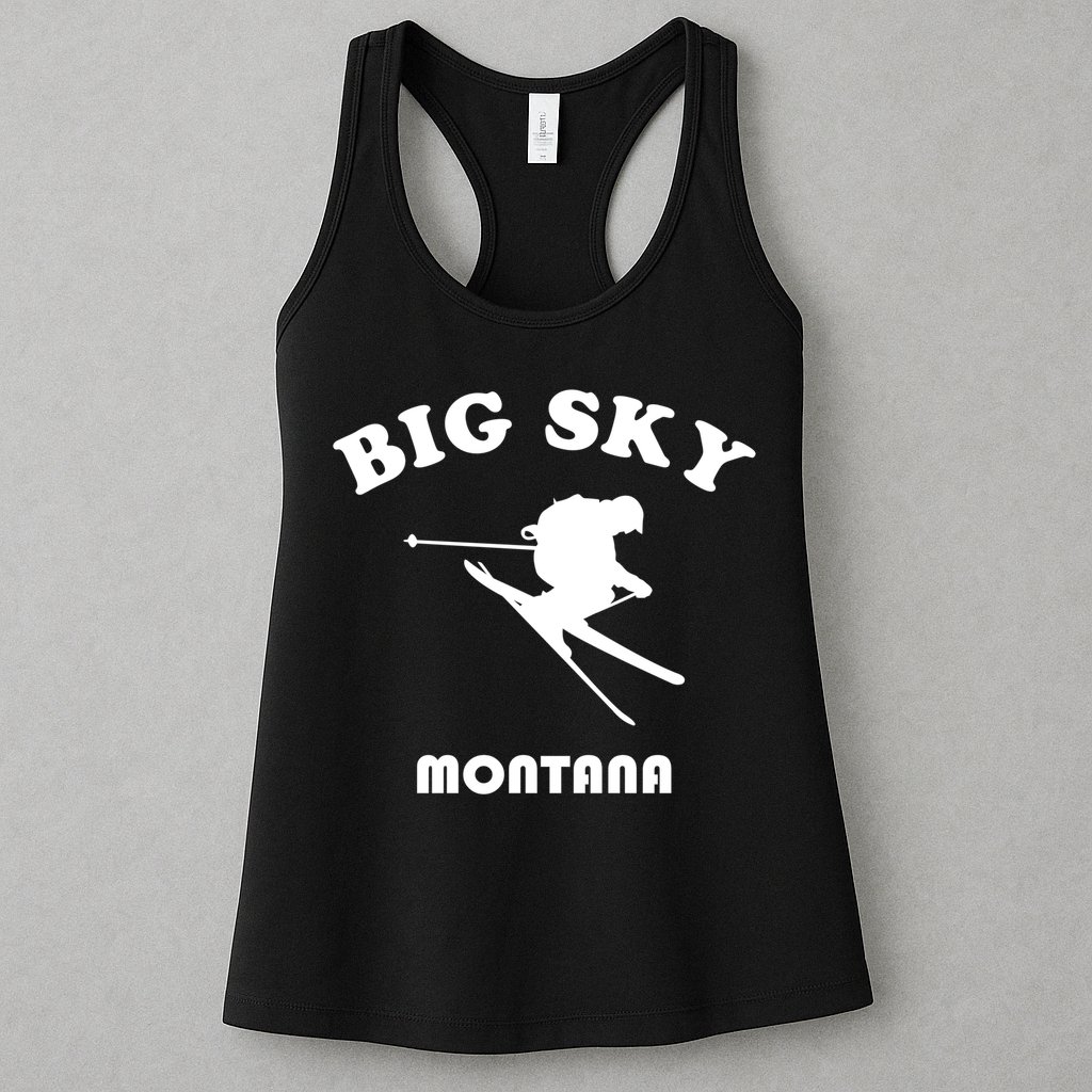 Big Sky Montana Gift Usa Ski Retro Gift Womens Tank Top