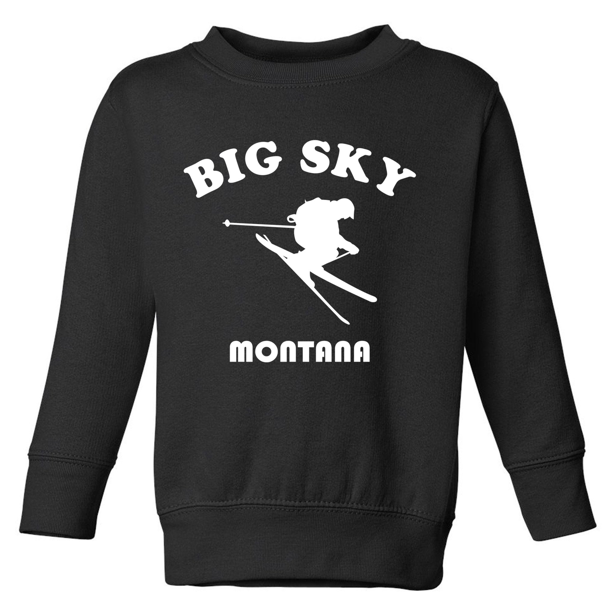Big Sky Montana Gift Usa Ski Retro Gift Toddler Sweatshirt