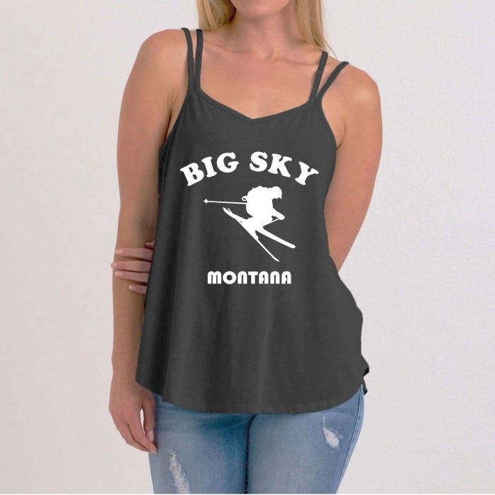 Big Sky Montana Gift Usa Ski Retro Gift Women's Strappy Tank