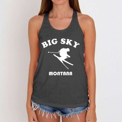 Big Sky Montana Gift Usa Ski Retro Gift Women's Knotted Racerback Tank