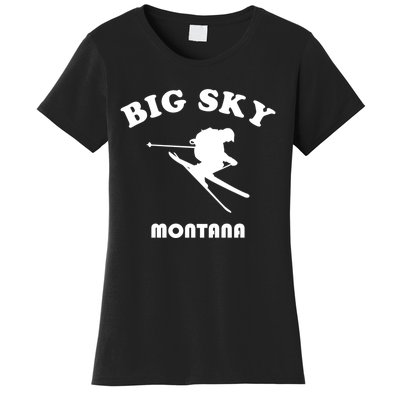 Big Sky Montana Gift Usa Ski Retro Gift Women's T-Shirt