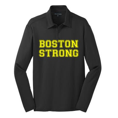 Boston Strong Marathon Running Silk Touch Performance Long Sleeve Polo