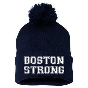 Boston Strong Marathon Running Pom Pom 12in Knit Beanie