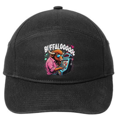 Buffalo Slot Machine Funny Casino Art Casino Lovers Graphic 7-Panel Snapback Hat