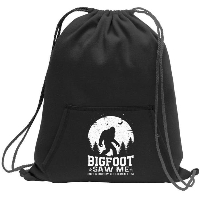 Bigfoot Saw Me But Nobody Believes Him Funny Sasquatch Yeti Sweatshirt Cinch Pack Bag