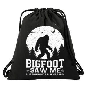 Bigfoot Saw Me But Nobody Believes Him Funny Sasquatch Yeti Drawstring Bag