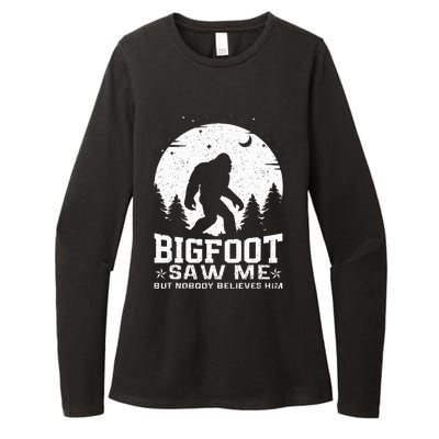 Bigfoot Saw Me But Nobody Believes Him Funny Sasquatch Yeti Womens CVC Long Sleeve Shirt