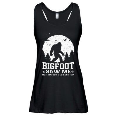 Bigfoot Saw Me But Nobody Believes Him Funny Sasquatch Yeti Ladies Essential Flowy Tank