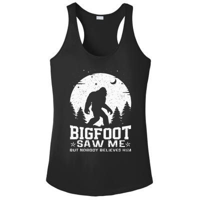 Bigfoot Saw Me But Nobody Believes Him Funny Sasquatch Yeti Ladies PosiCharge Competitor Racerback Tank