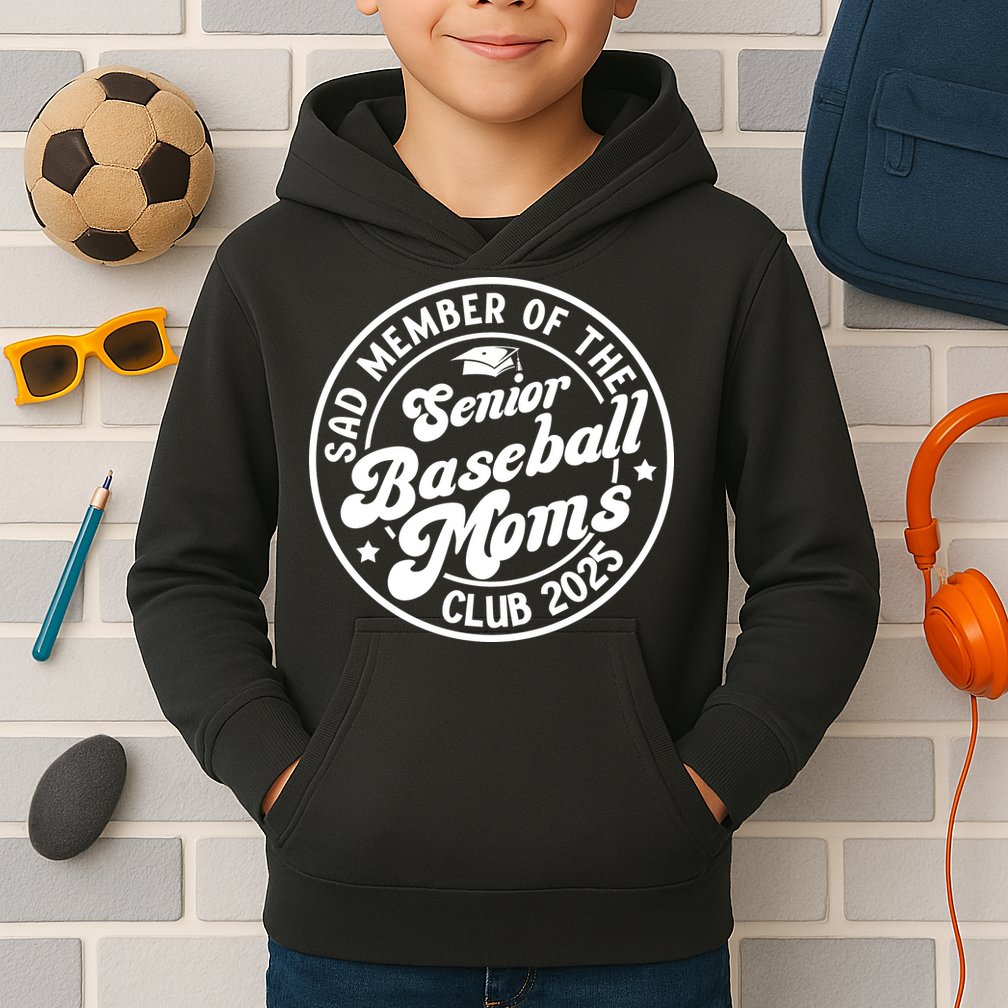 Baseball Senior Moms Club 2025 Baseball Senior Mama 2025 Kids Hoodie