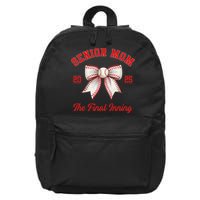 Baseball Senior Mom Coquette Bow Class Of 2025 Final Inning 16 in Basic Backpack