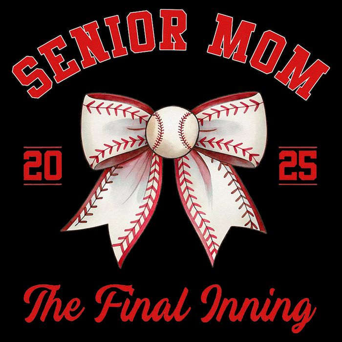 Baseball Senior Mom Coquette Bow Class Of 2025 Final Inning 16 in Basic Backpack