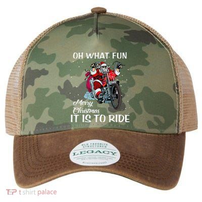 Biker Santa Motorcycle Fan Merry Christmas Holidays Legacy Tie Dye Trucker Hat