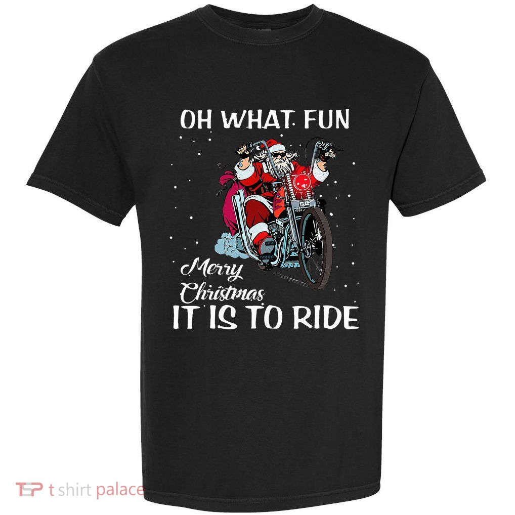 Biker Santa Motorcycle Fan Merry Christmas Holidays Garment-Dyed Heavyweight T-Shirt